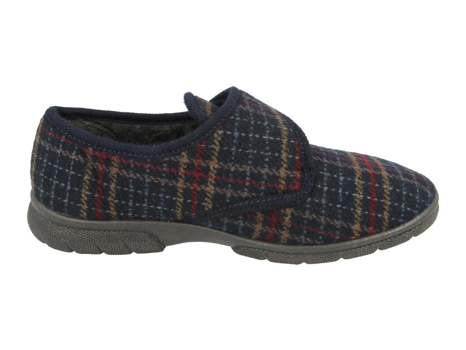 Mens Wide Fit DB Tartan Slippers