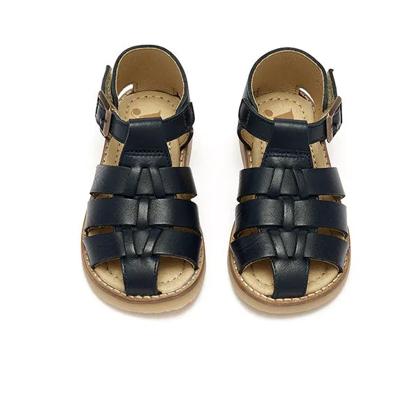 Noah Kids Fisherman Sandal Navy Leather