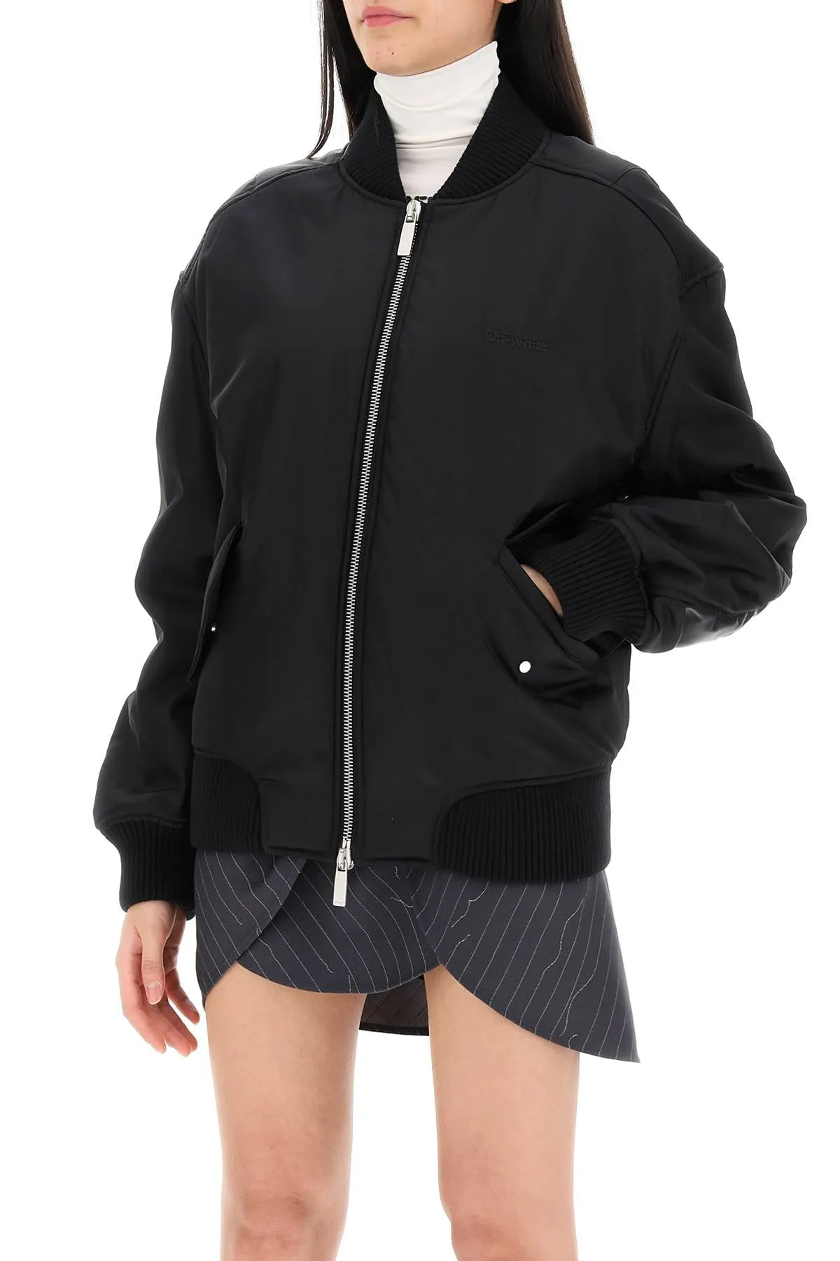 NYLON TWILL BOMBER JACKET