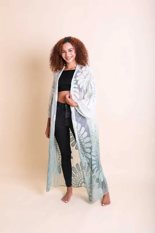 Ombre Bohemian Lace Kimono available in multiple colors