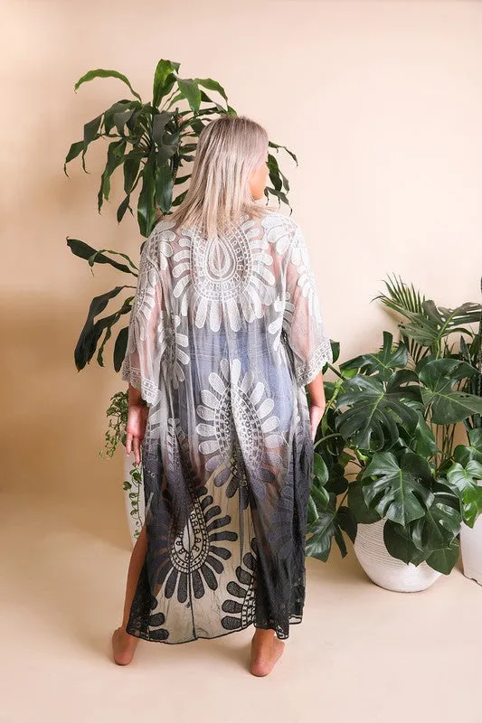 Ombre Bohemian Lace Kimono available in multiple colors