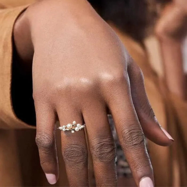 Pearl Cluster Ring