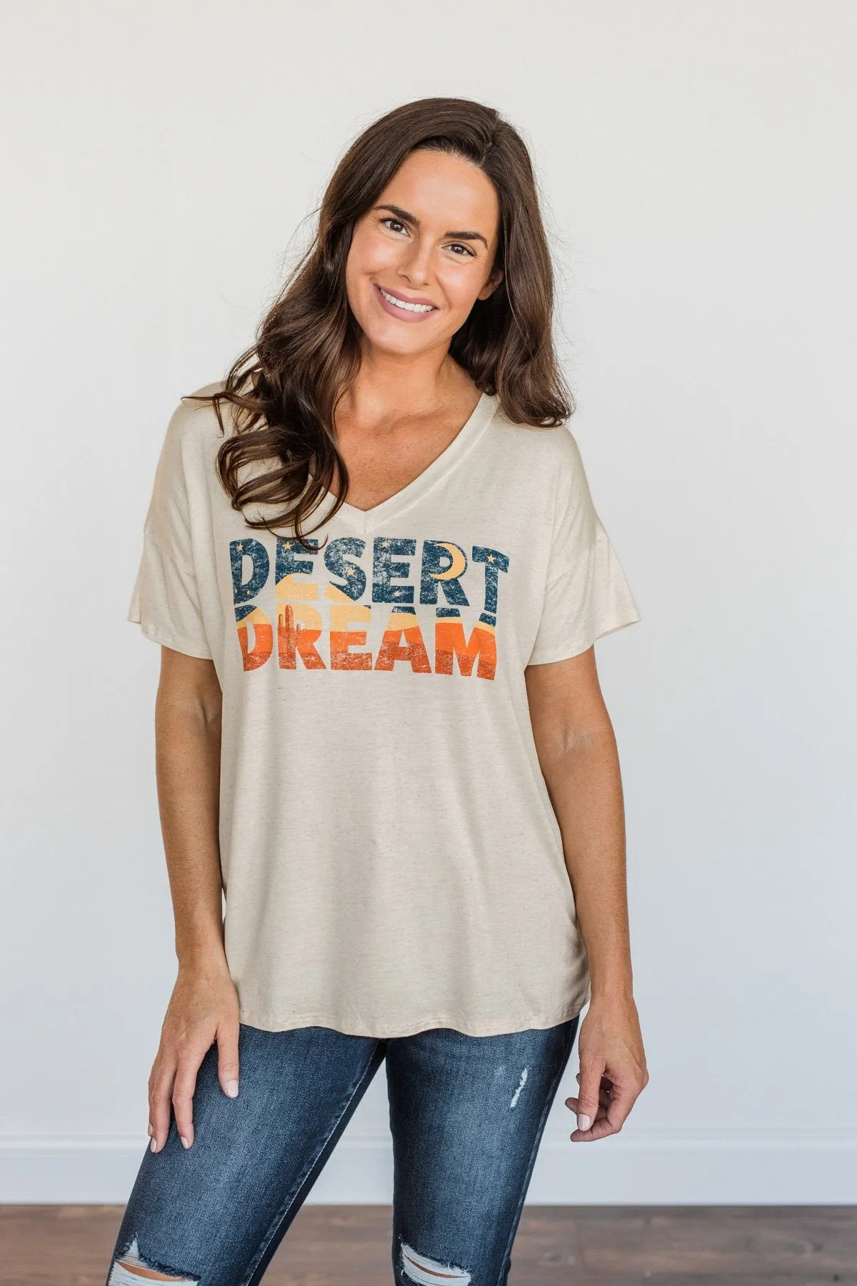 "Desert Dream" Graphic Tee- Heathered Oatmeal