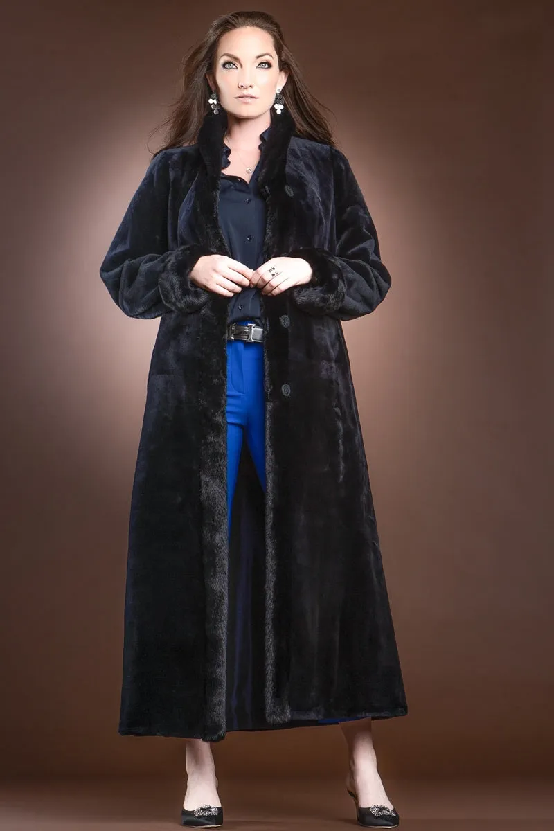 Reversible Sheared and Long Haired Mink Fur Coat