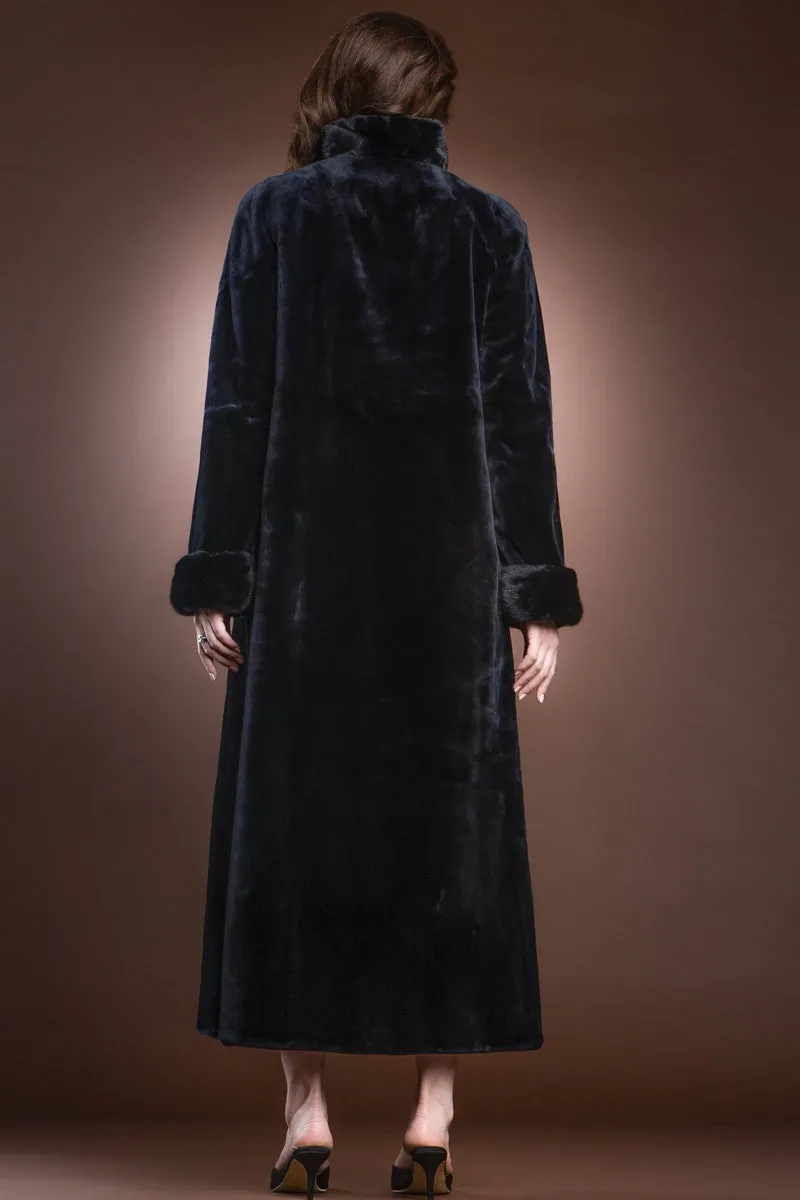 Reversible Sheared and Long Haired Mink Fur Coat