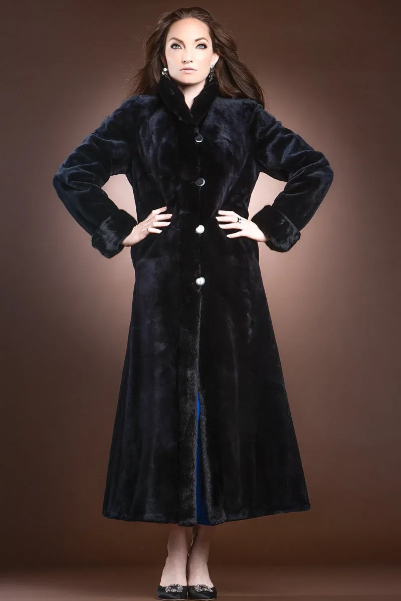 Reversible Sheared and Long Haired Mink Fur Coat