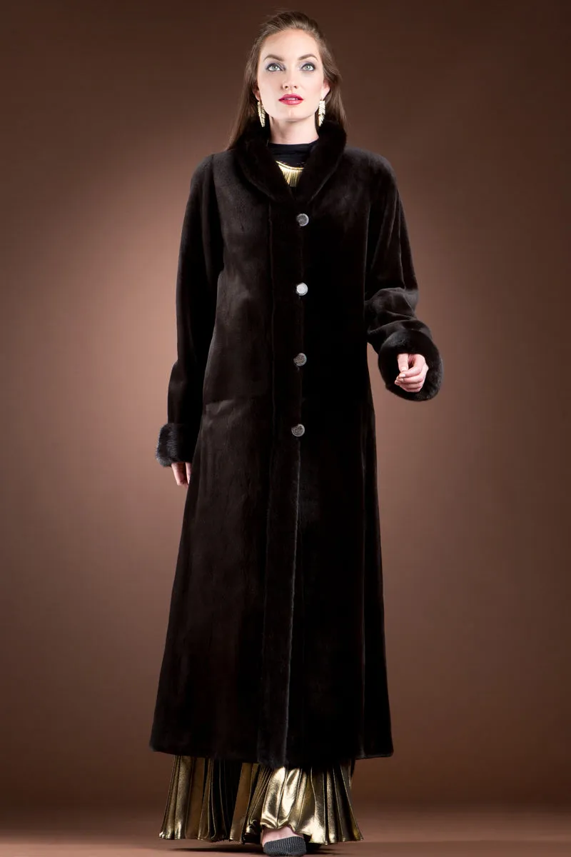 Reversible Sheared and Long Haired Mink Fur Coat