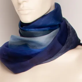 Sapphire Print Silk Scarf - F007