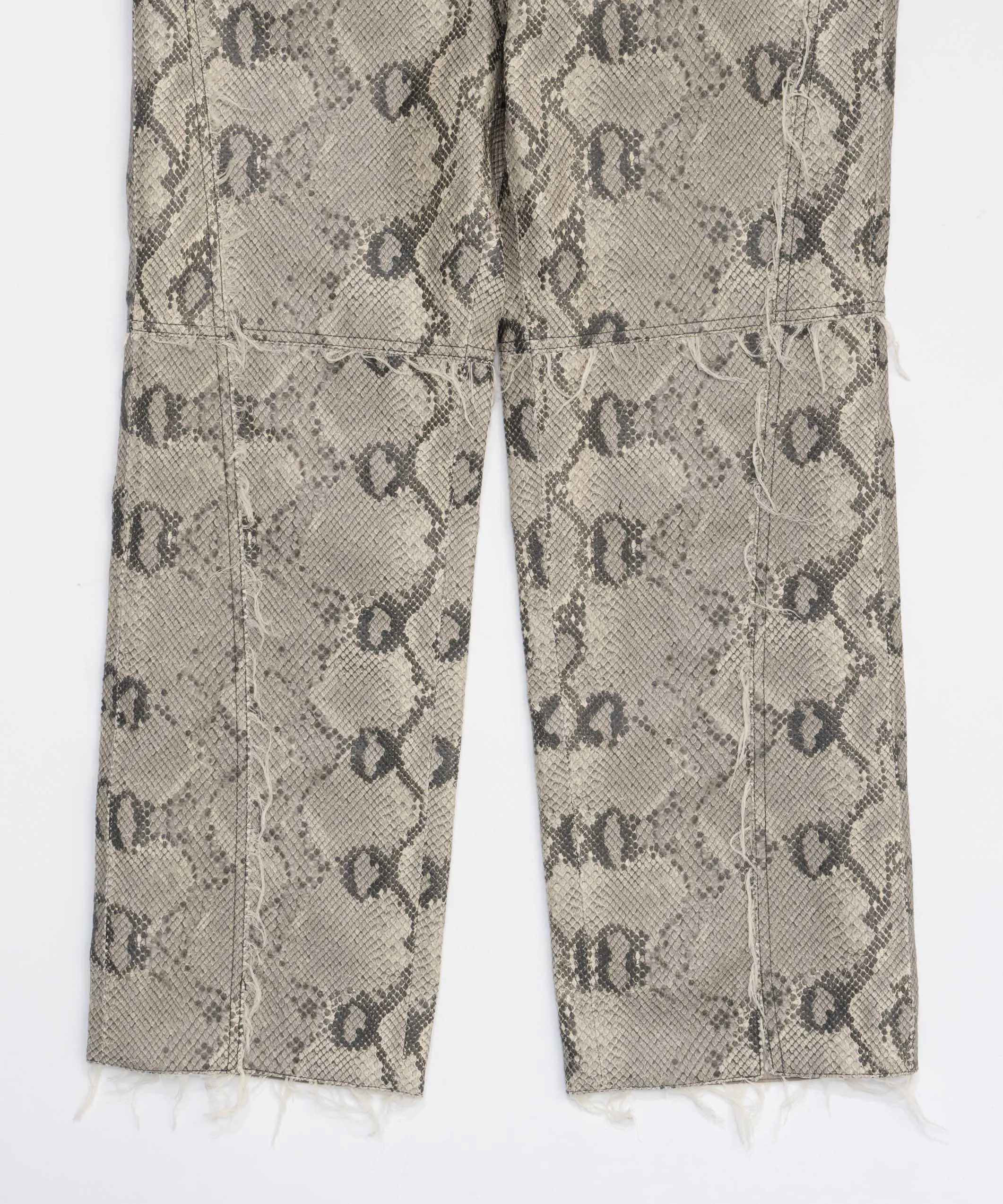 Vegan Leather Python Cut Off Pants