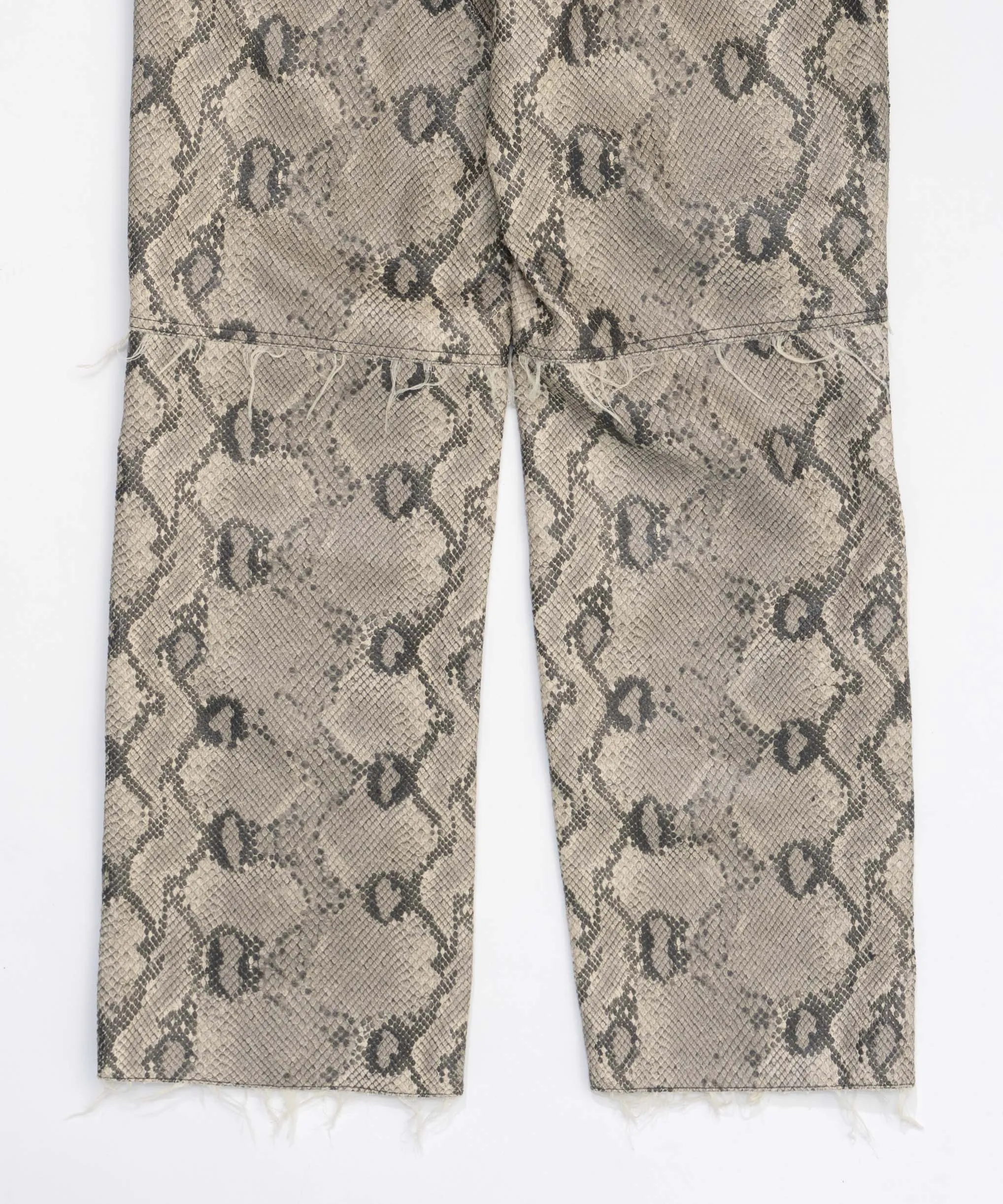 Vegan Leather Python Cut Off Pants