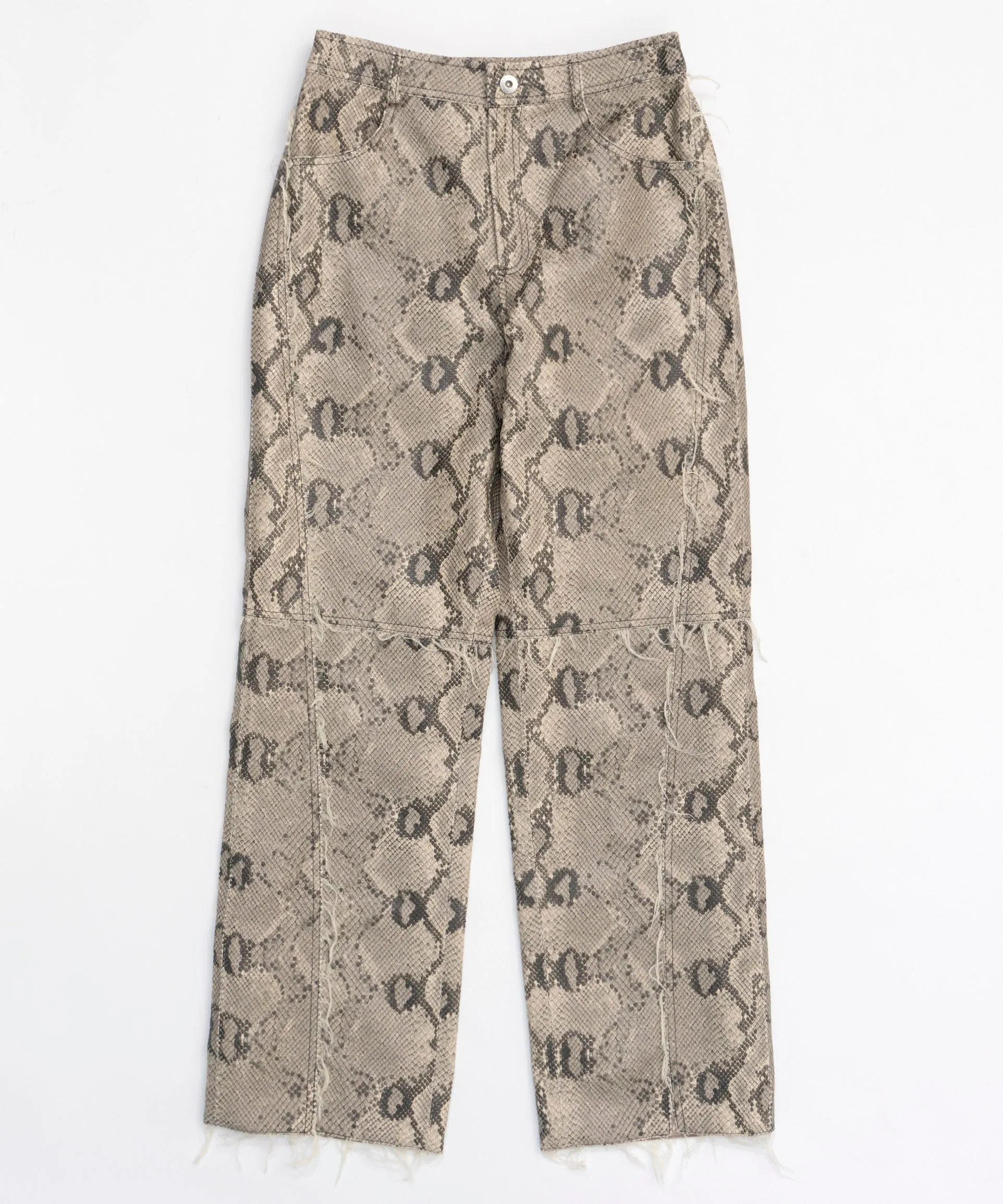 Vegan Leather Python Cut Off Pants