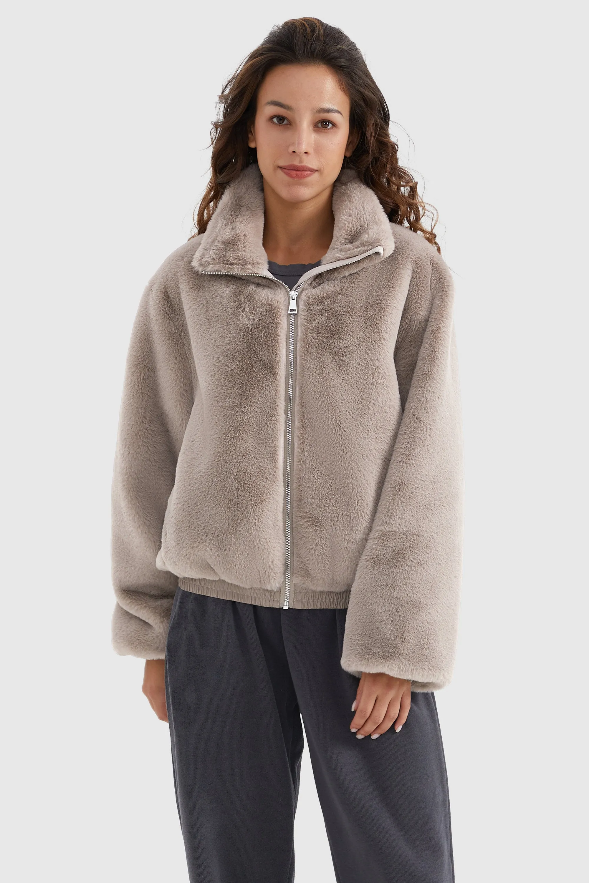 Winter Sherpa Zip-Up Coat