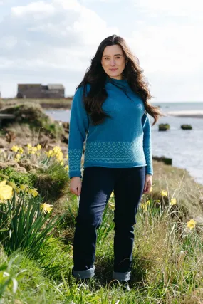 Womens Braemar Fair Isle Jumper - Turquoise