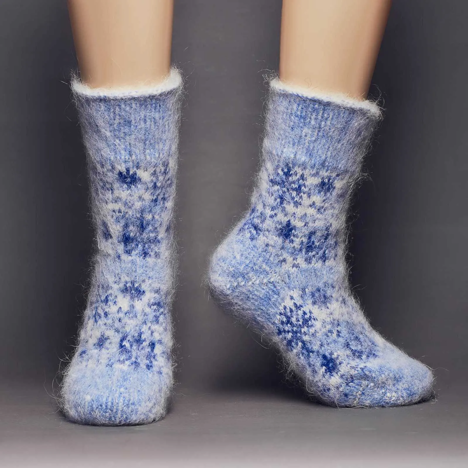 Women's Crystal Snow Thick Non-Binding Goat Wool Socks